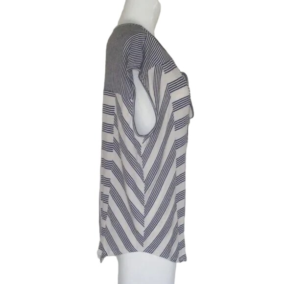 ELLA MOSS Top, L, Sleeveless, Stripes, Keyhole with ties, Rayon-linen blend - Picture 6 of 10